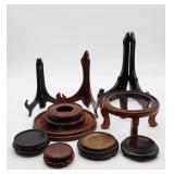 Collection of Plate Stands and Wood Display