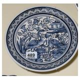 Blue & White Plate w/Cranes
