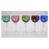 (5) Cut to Clear Wine Glasses