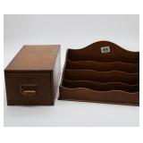 Wooden Card Index and Bill Sorter