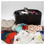 Brown Basket w/Scarves