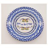 Hand Painted Blue & White Spanish Ceramic Bowl
