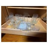Contents of Bottom Drawer Glass Bar Ware