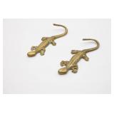 (2) Decorative Brass Lizards
