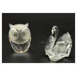 Swarovski Crystal Owl & Crystal Swan