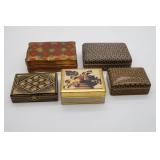 (5) Collection of Trinket Boxes