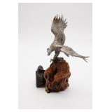 Pewter and Driftwood Eagle Sculpture