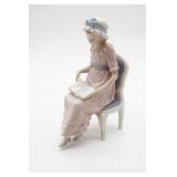 Lladro A Good Book Girl Reading Figurine