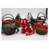 (6) Christmas Baskets & Christmas Fabric Tree