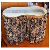 Mirrored Vanity Table w/Blue & White Skirt