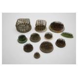 Collection of Metal Floral Frogs