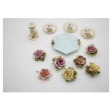 Collection of Hand Painted Porcelain Dishes and