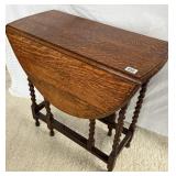 Tiger Oak Gate Leg Table w/Barley Twist Legs