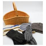 Basket w/Gloves and Hats