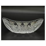 American Brilliant Cut Glass Banana Boat Dish