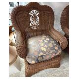 Modern Woven Wicker Rattan Fan Back Chair