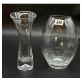 (2) Heavy Glass Vases