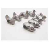 Pewter Farm Animal Napkin Rings