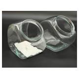(2) Clear Glass Canisters ~ No Lids