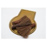 Brass Piece & (3) Small Whisk Brooms