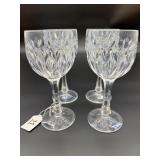 (4) Claret Crystal Edelweiss Wine Glasses