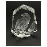 Crystal Bald Eagle Sculpture Signed Mats Jonasson