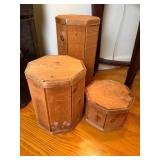 (3) Octagon Wood Risers (Light Brown)