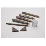 Silver Plate Knife Handle Pens and Loupe