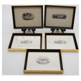 (5) Framed Prints of Historical Landmarks