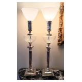 Pair of Victorian Silver Plate Corinthian Column