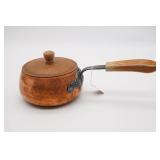 Hammered Copper Pot w/Lid & Wood Handle