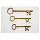 (3) Brass Keys