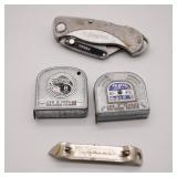(2) Tape Measures & Husky Utility Knife