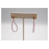 Faceted Lavender Crystal Beads Earrings w/