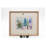 Pastel Artwork of Buoys and Plant by Decamp