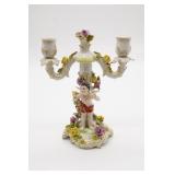 Porcelain German Cherub Candelabra As Is