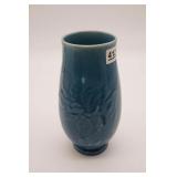 Blue Rookwood Pottery Vase w/Flowers