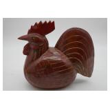 Red Carved Wood Rooster