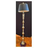 Brass Candlestick Style Floor Lamp with Shade