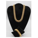 Gold Tone Fashion Necklace and Bracelet
