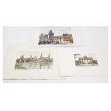 (3) Watercolor Art Prints European Landmarks