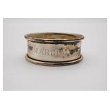 Sterling Silver engraved Marcia Napkin Ring