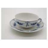 Blue & White Denmark Teacup & Saucer