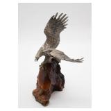 Pewter and Driftwood Eagle Sculpture