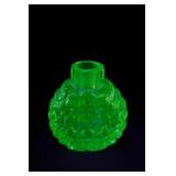 Antique Cut Glass Perfume Bottle Uranium Glass