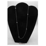 Sterling Silver Necklace w/ Clear Stones &