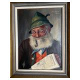 Portrait of Man w/Pipe & Paper by Fritz Muller