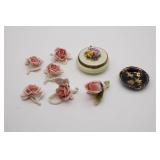 Capodimonte Style Porcelain Trinket Box, Cobalt