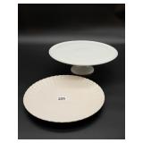 Ironstone Plate and Porcelain Cake Platter