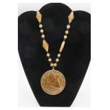 Aztech Style Medallion Pendant Necklace